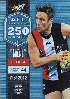 2013 Select AFL Champions - Milestone Game Foils #MG67 Stephen Milne Front